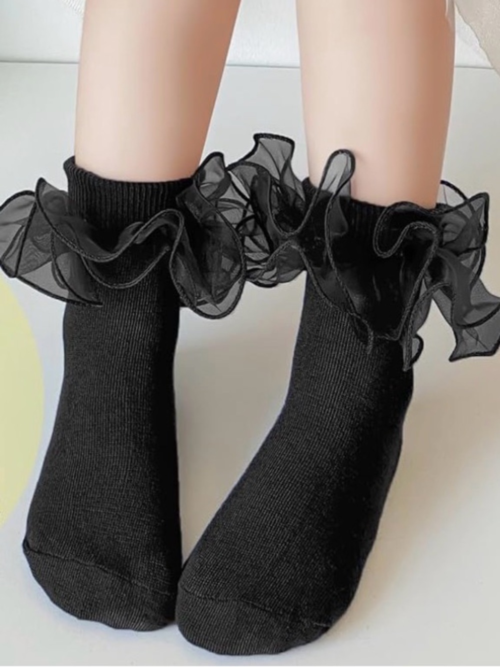 toddler girl Black Ruffle Ankle Socks 3 pack